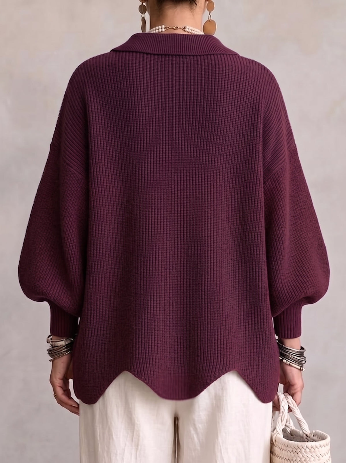 Karina - Cardigan Oversize con Collo e Bottoni
