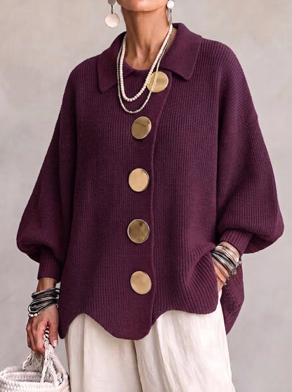 Karina - Cardigan Oversize con Collo e Bottoni