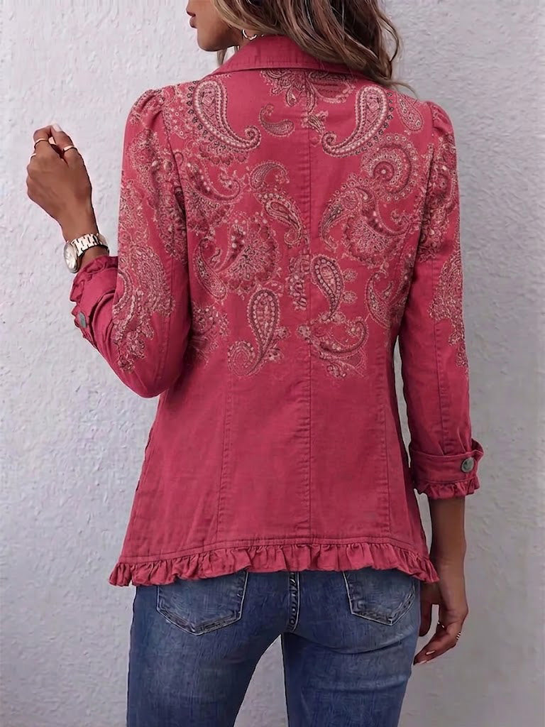 Milagros | Giacca Cashmere Rosa con Volant
