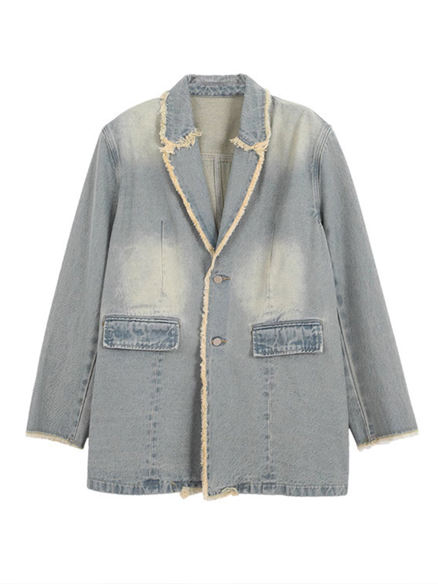 Beatriz | Blazer Vintage con Bordi Sfilacciati