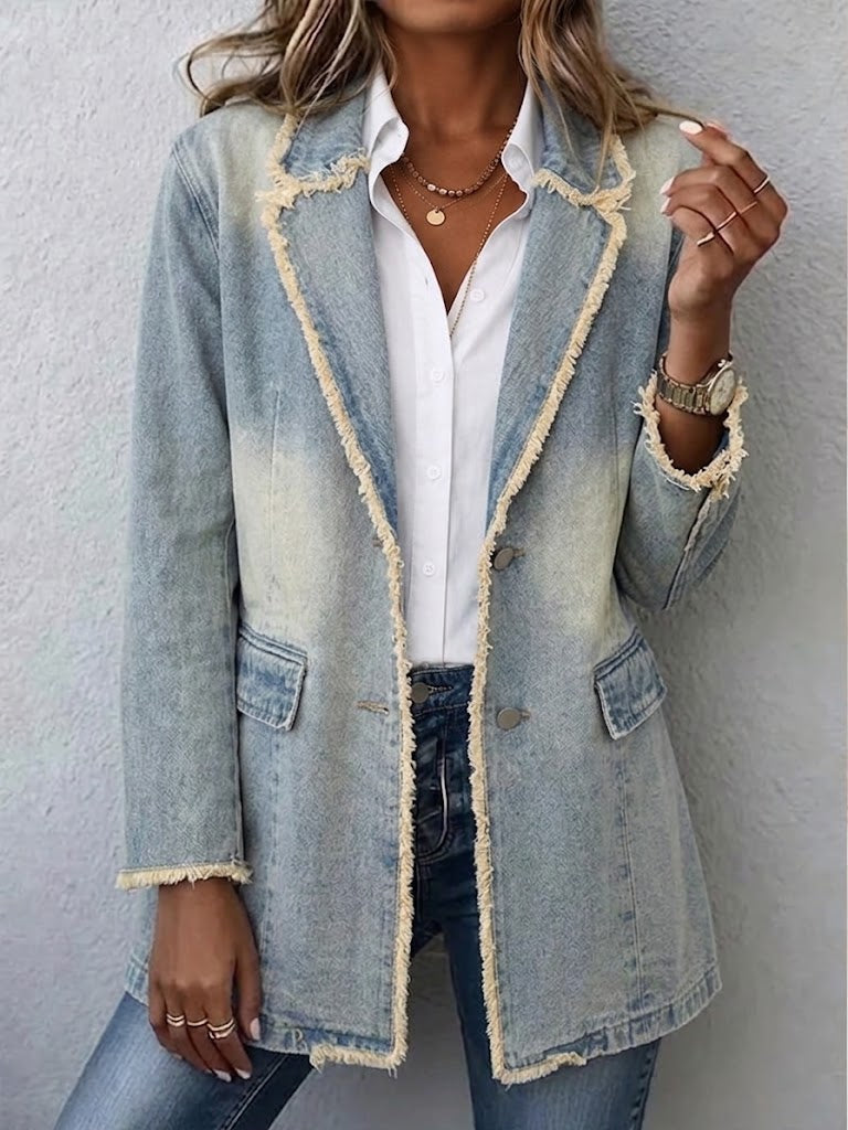 Beatriz | Blazer Vintage con Bordi Sfilacciati