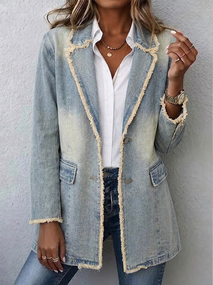 Beatriz | Blazer Vintage con Bordi Sfilacciati