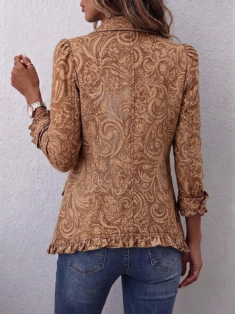 Candelaria | Giacca floreale vintage con balze