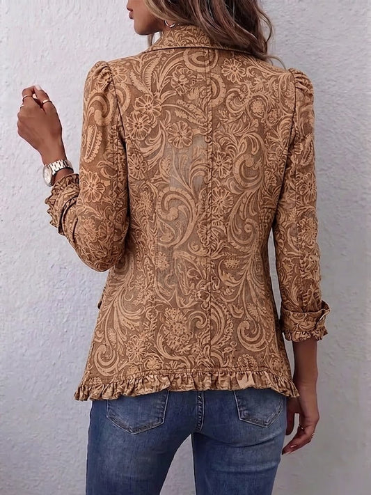 Candelaria | Giacca floreale vintage con balze