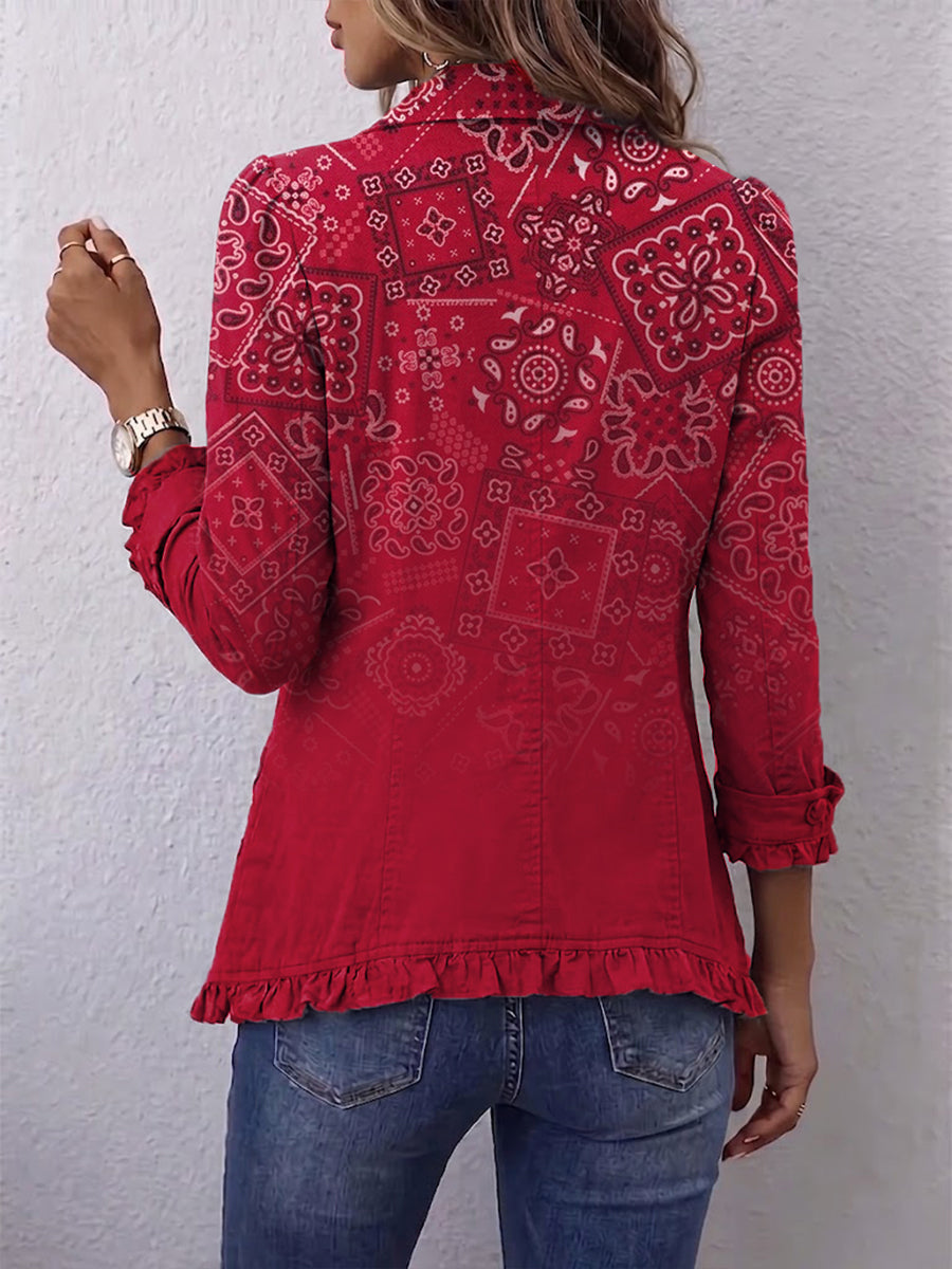 Leocadia | Giacca Cashmere Sfumata con Volant