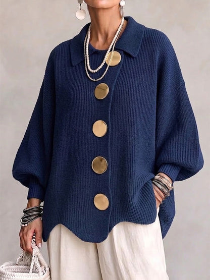 Karina - Cardigan Oversize con Collo e Bottoni
