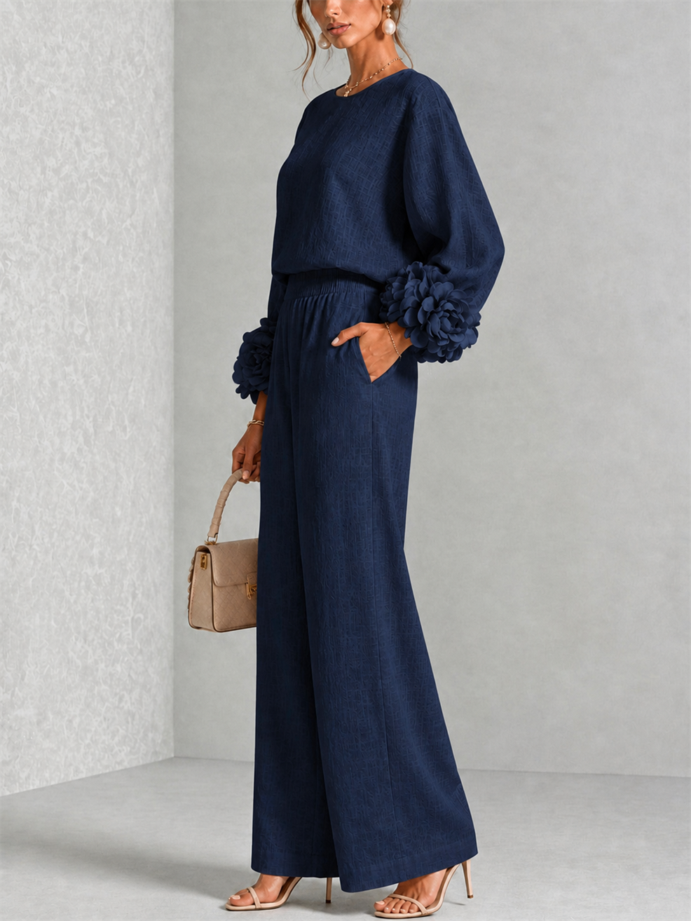 Carys | Completo due pezzi con polsini a fiori