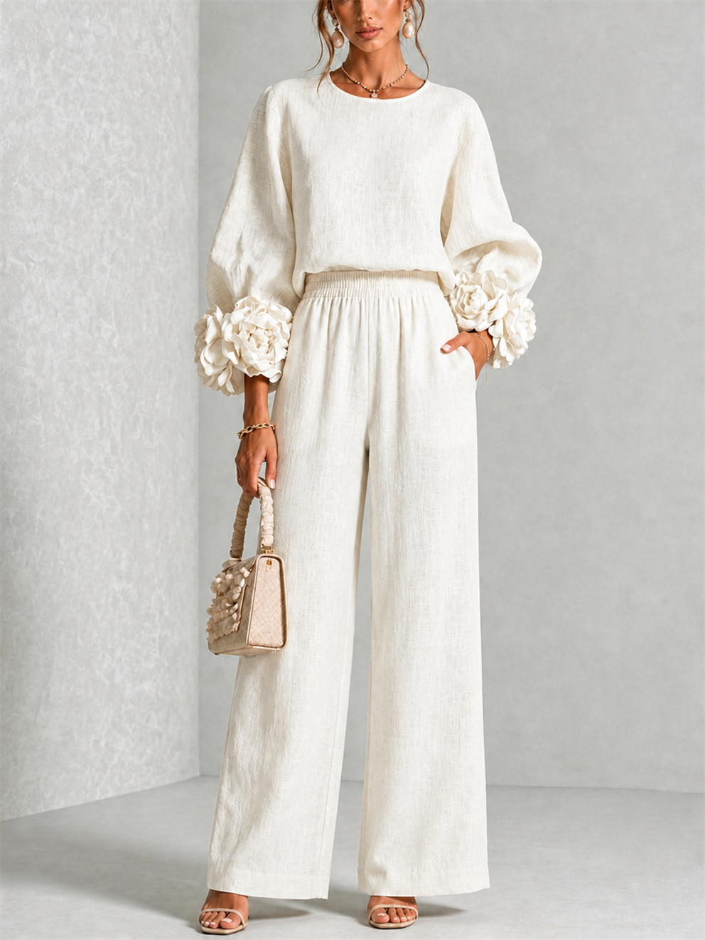 Carys | Completo due pezzi con polsini a fiori