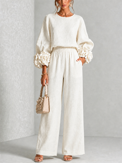 Carys | Completo due pezzi con polsini a fiori