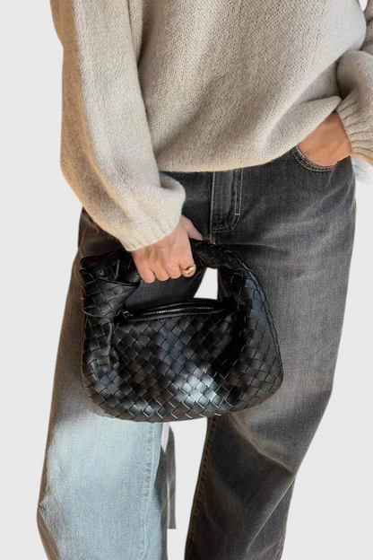 Mini borsa a tracolla intrecciata Sage