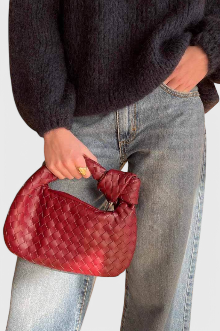 Mini borsa a tracolla intrecciata Sage