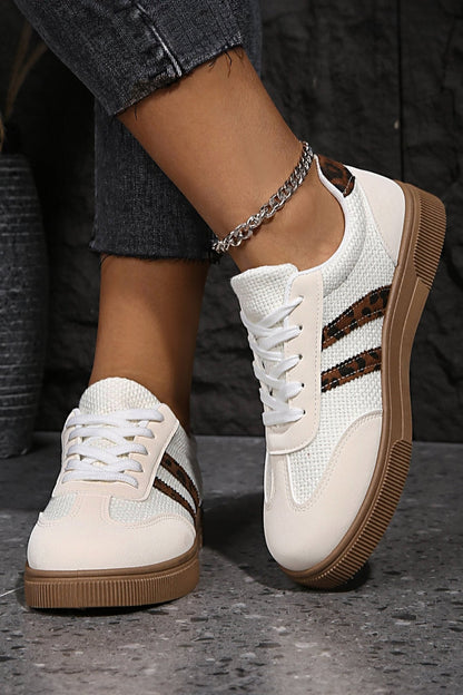 Amber™ : Sneakers in pelle e pelle stampata leopardata