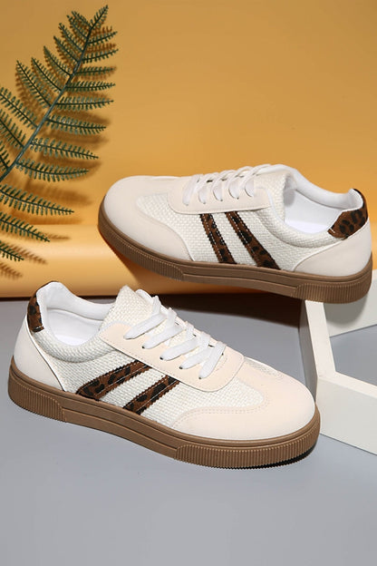 Amber™ : Sneakers in pelle e pelle stampata leopardata