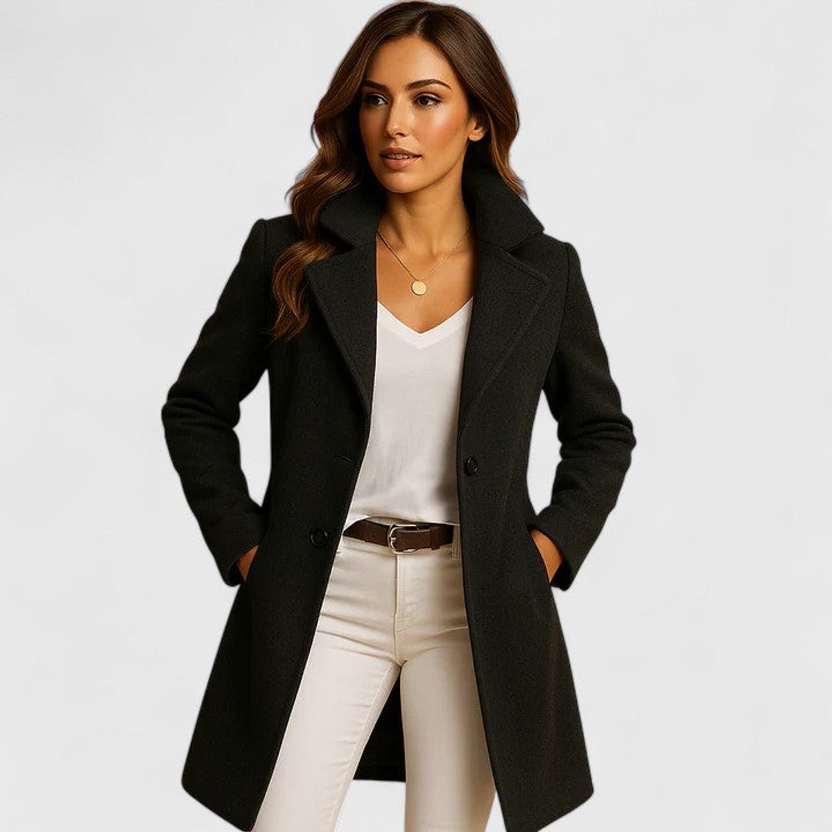 Blanche | Cappotto Lungo Sartoriale con Bavero a Lancia