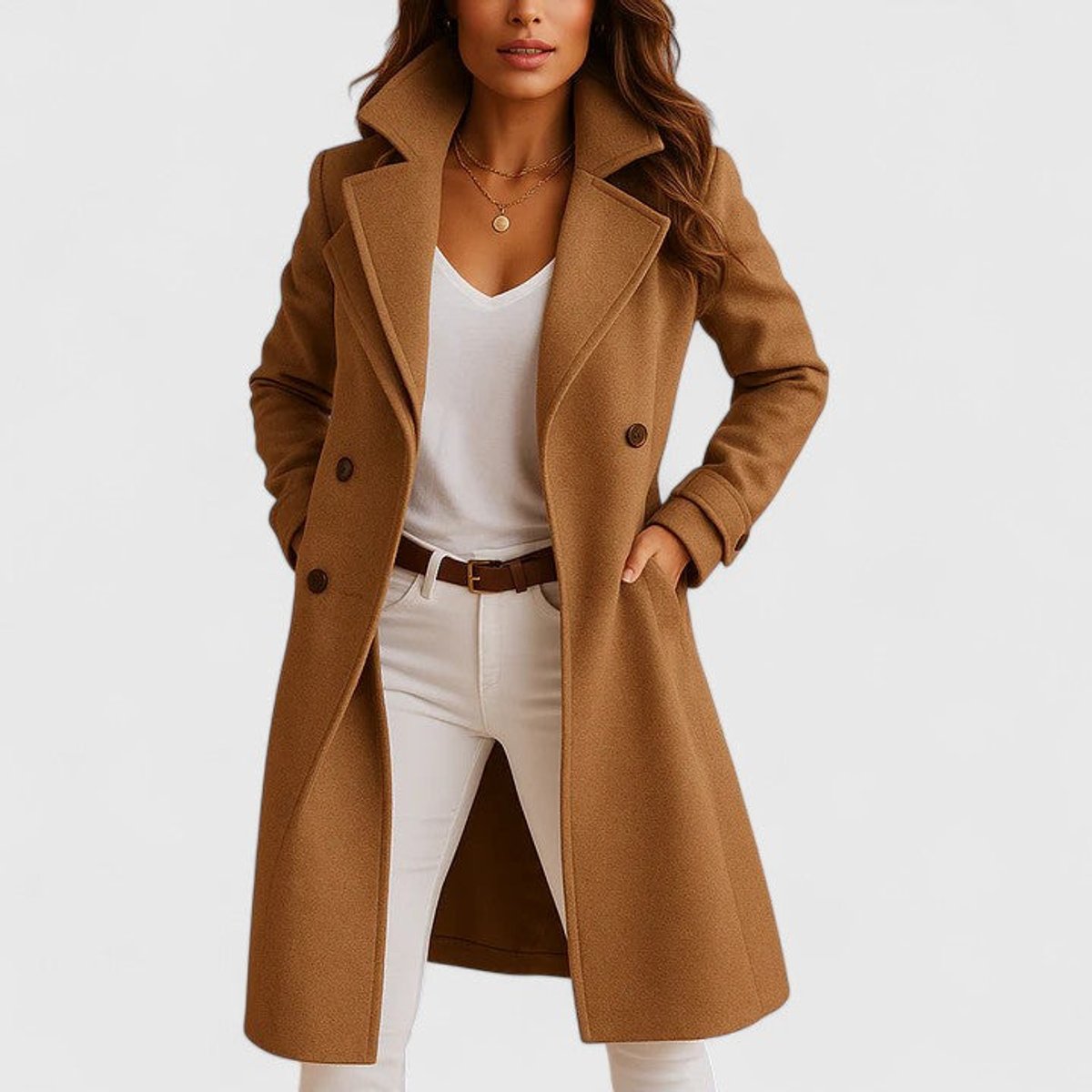 Blanche | Cappotto Lungo Sartoriale con Bavero a Lancia