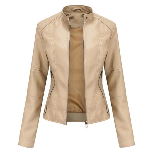 Helen | Giacca Biker Raffinata con Collo Alto