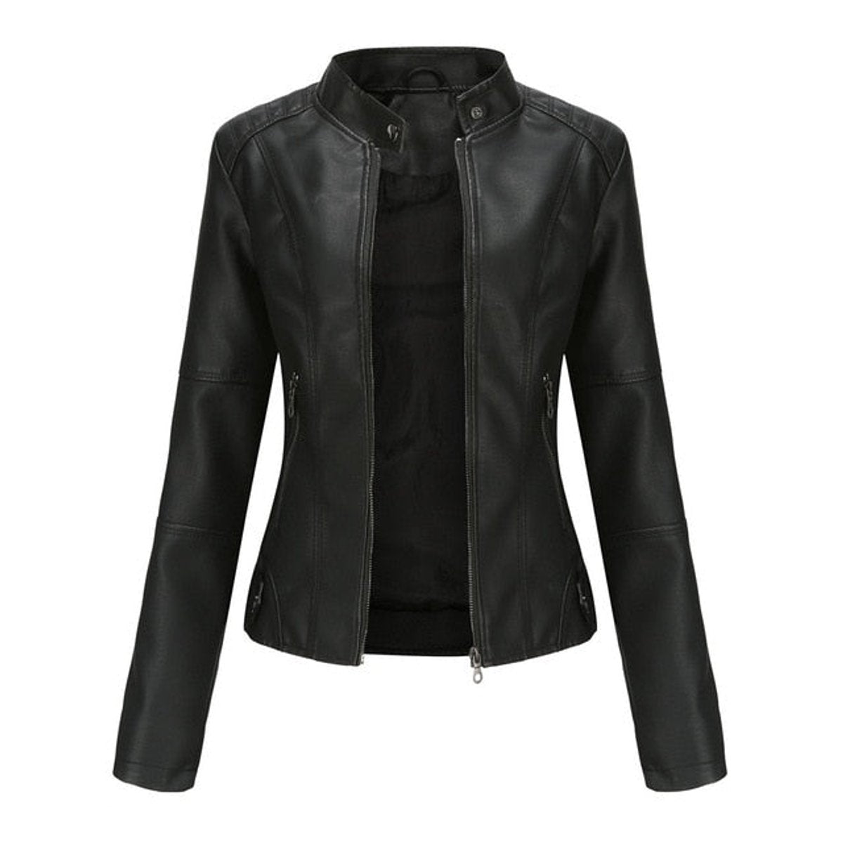 Helen | Giacca Biker Raffinata con Collo Alto