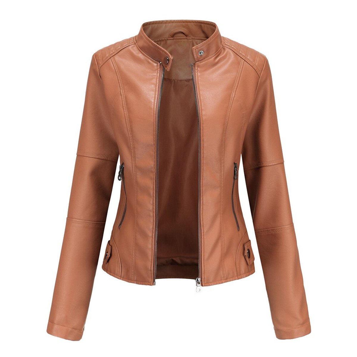 Helen | Giacca Biker Raffinata con Collo Alto
