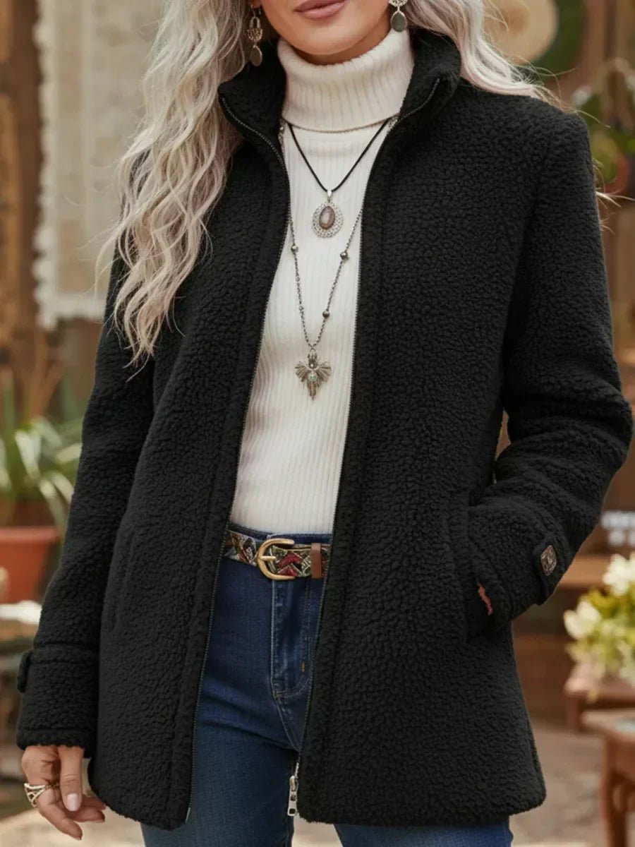 Patricia | Cappotto con Zip e Collo Alto Soffice