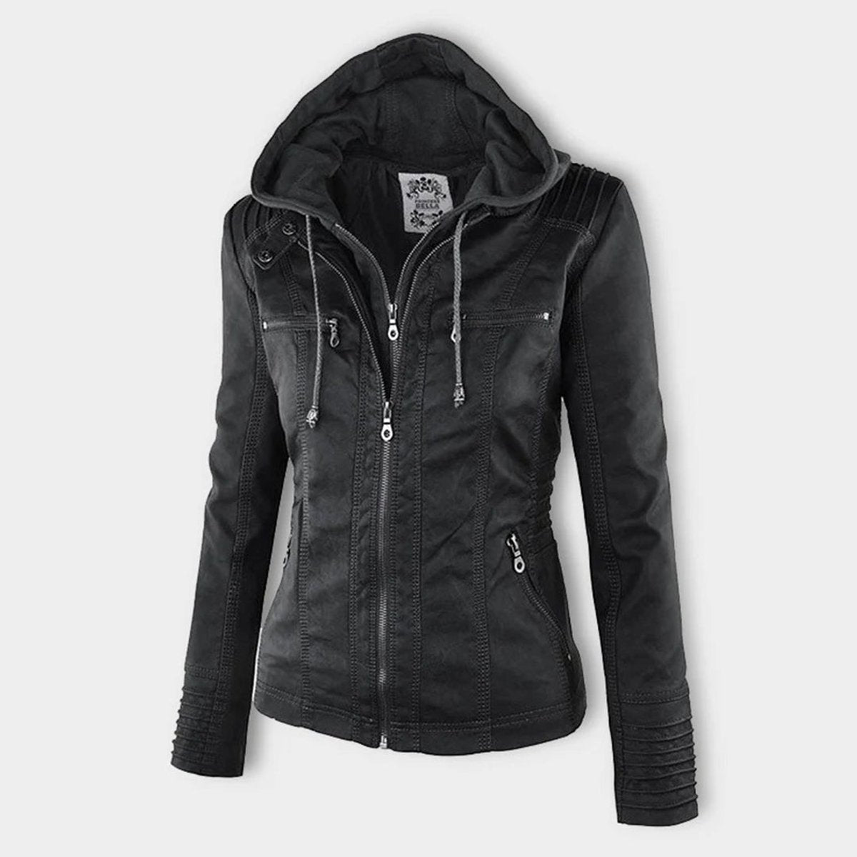 Lucinda | Giacca Biker con Cappuccio Staccabile