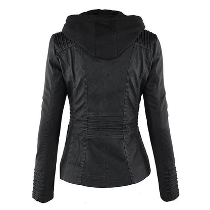 Lucinda | Giacca Biker con Cappuccio Staccabile