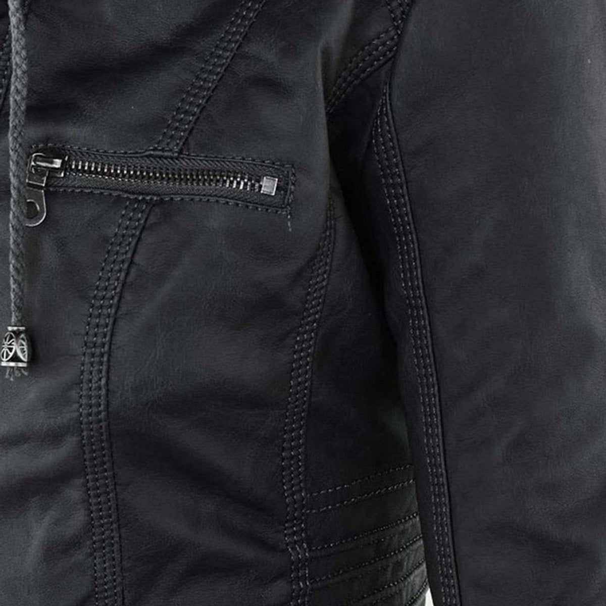 Lucinda | Giacca Biker con Cappuccio Staccabile