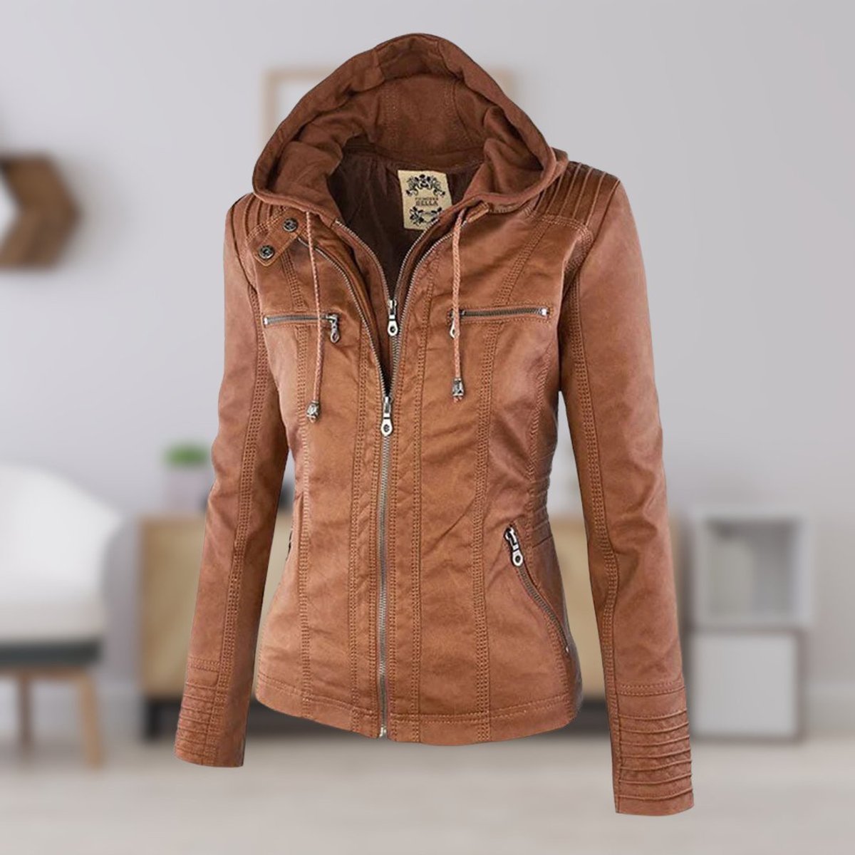 Lucinda | Giacca Biker con Cappuccio Staccabile