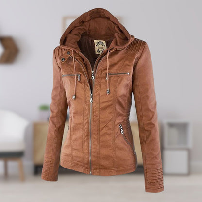 Lucinda | Giacca Biker con Cappuccio Staccabile