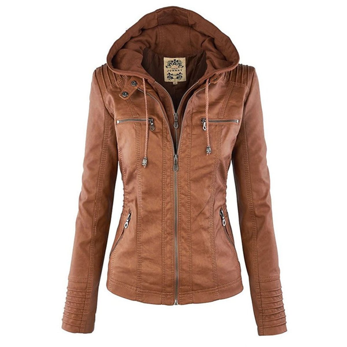 Lucinda | Giacca Biker con Cappuccio Staccabile