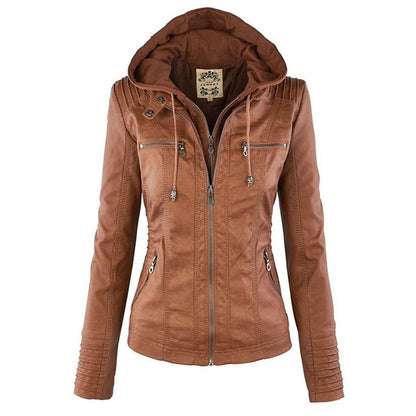 Lucinda | Giacca Biker con Cappuccio Staccabile