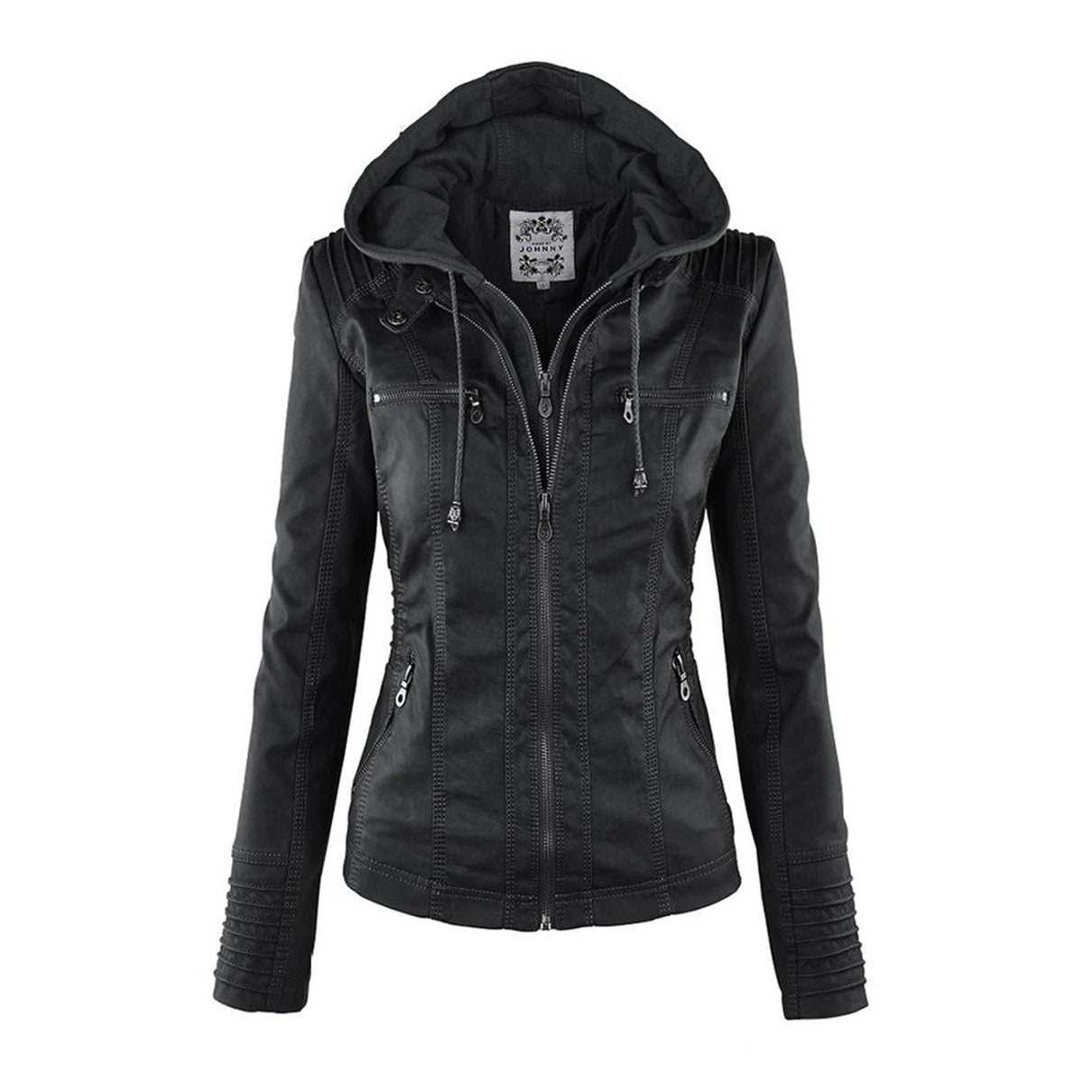 Lucinda | Giacca Biker con Cappuccio Staccabile