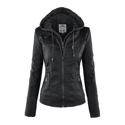 Lucinda | Giacca Biker con Cappuccio Staccabile