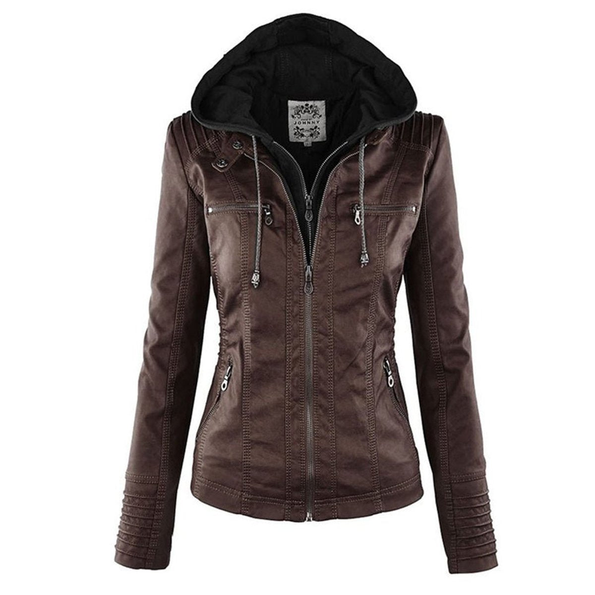 Lucinda | Giacca Biker con Cappuccio Staccabile