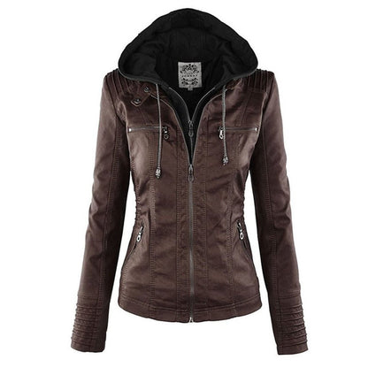 Lucinda | Giacca Biker con Cappuccio Staccabile