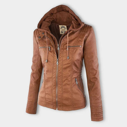 Lucinda | Giacca Biker con Cappuccio Staccabile