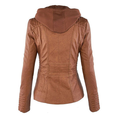 Lucinda | Giacca Biker con Cappuccio Staccabile