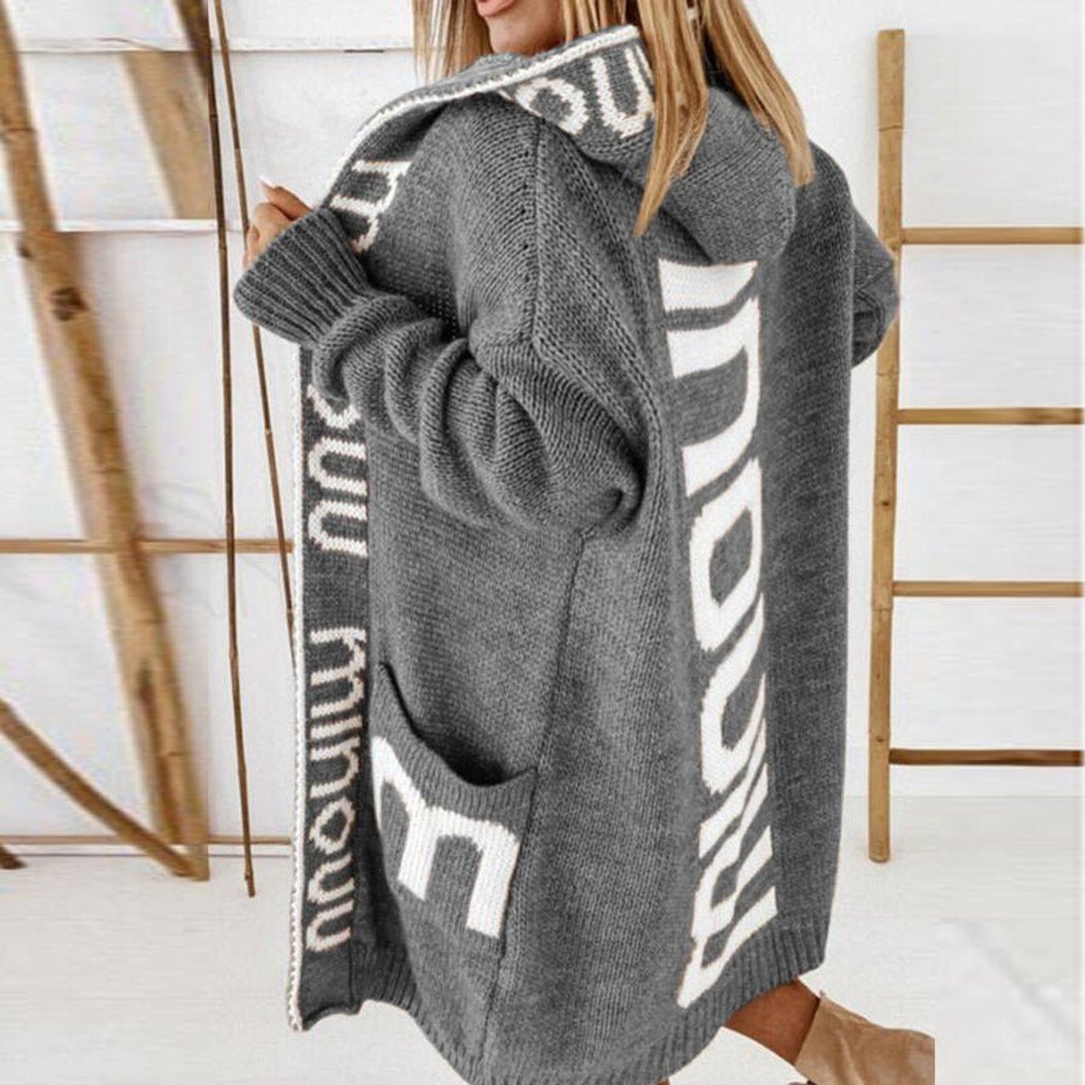 Rosabel | Cardigan in Maglia Aperto con Cappuccio