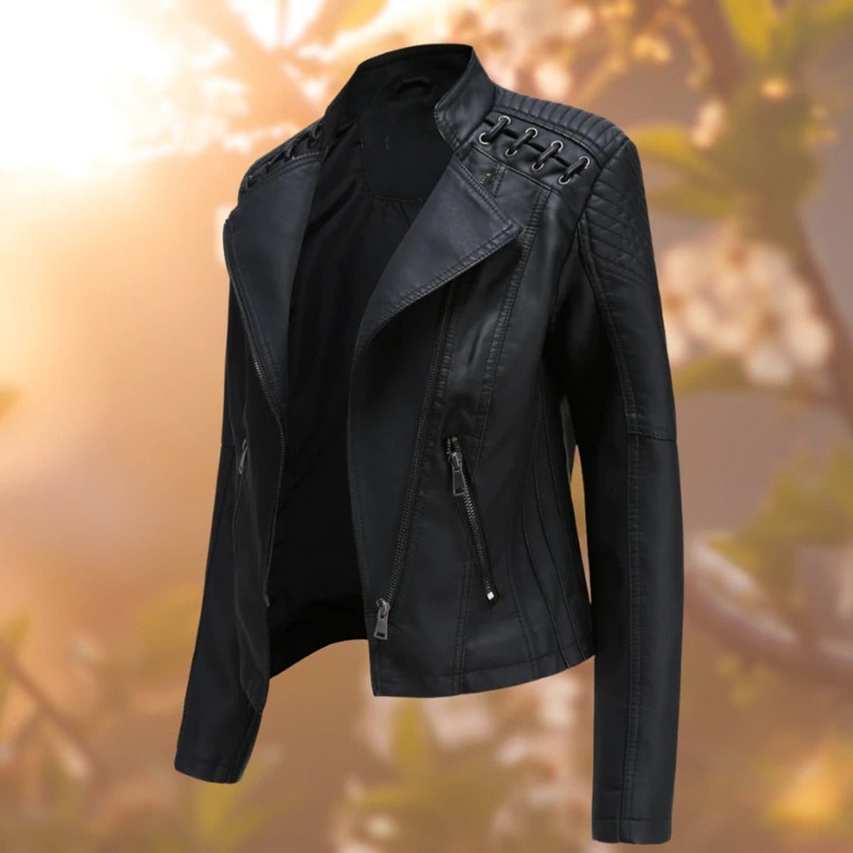 Valentina | Giacca con Zip in Stile Biker