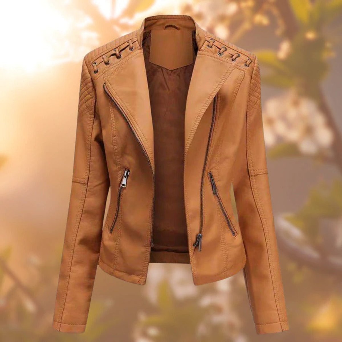Valentina | Giacca con Zip in Stile Biker