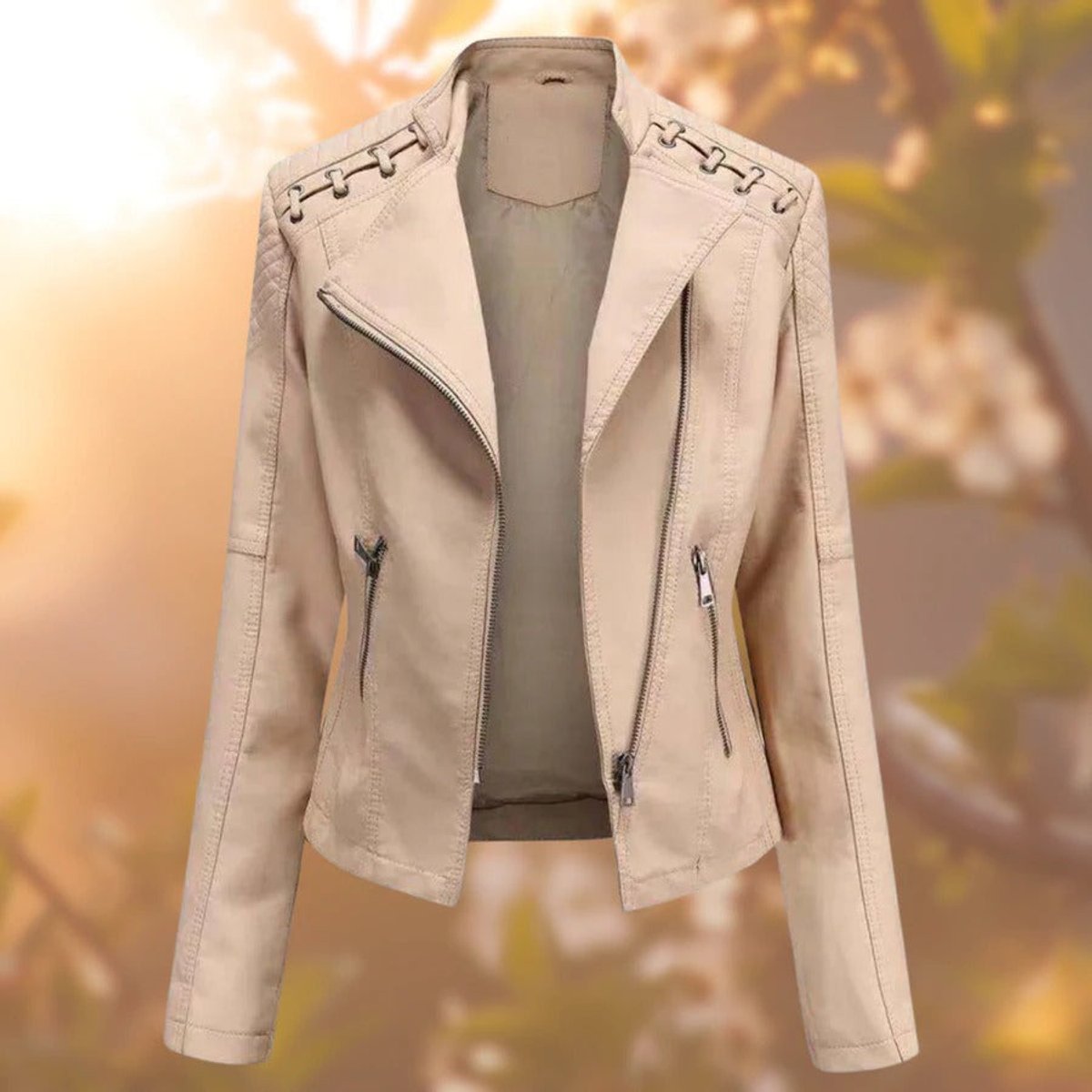 Valentina | Giacca con Zip in Stile Biker